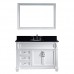 Victoria 48" Single Bathroom Vanity in White with Black Galaxy Granite Top and Round Sink with Brushed Nickel Faucet and Mirror - B07D3YJRGJ